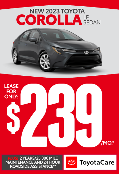 All new 2023 Toyota Corolla LE Sedan - Lease for only $239/mo*