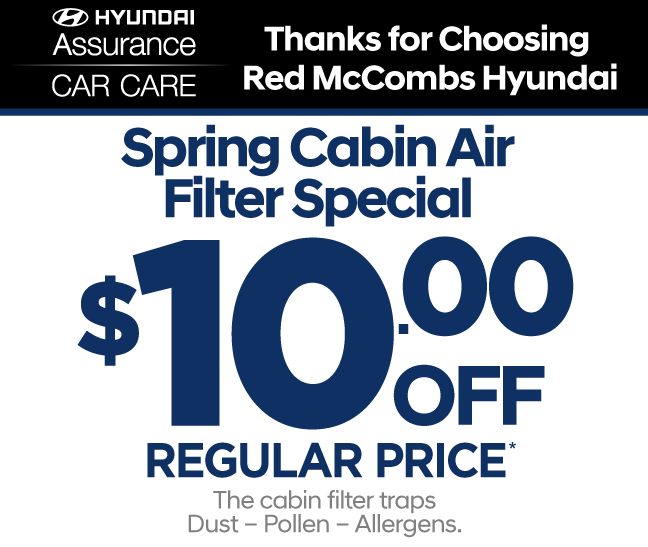 Spring Cabin Air Filter Special $10.00 Off*