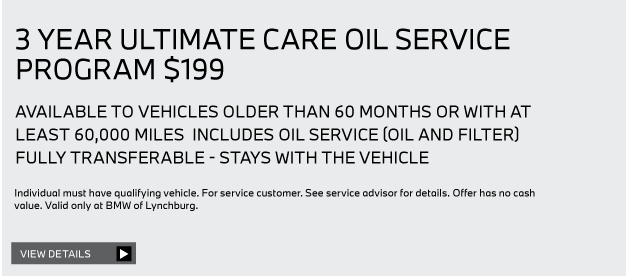 3 year ultimate care oil service program $199. View Details.