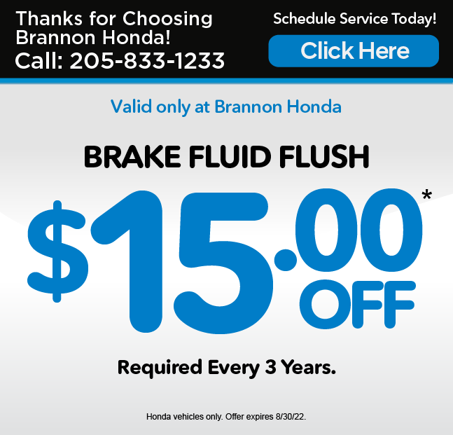 BRAKE FLUID FLUSH - $15 Off - Honda Vehicles Only