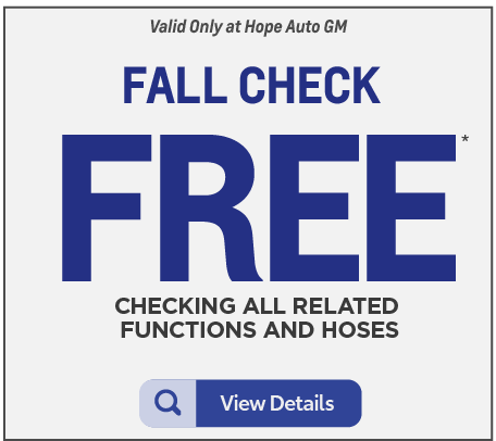 Valid only at Hope Auto GM Owners Choice Free Fall Check all related functions and hoses. View details.
