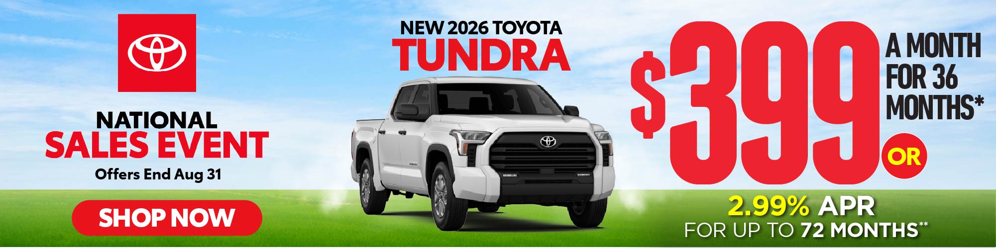 New 2026 Toyota Tundra | Only $399 a month for 36 months* or get 2.99% apr for 72 months**| Act Now