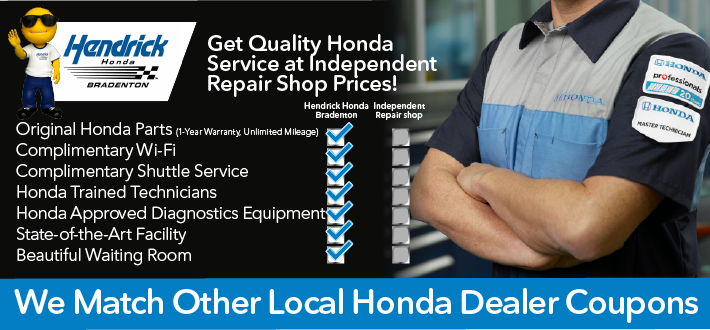 Get Quality Honda Service at Independent Repair Shop Prices at Hendrick Honda Bradenton