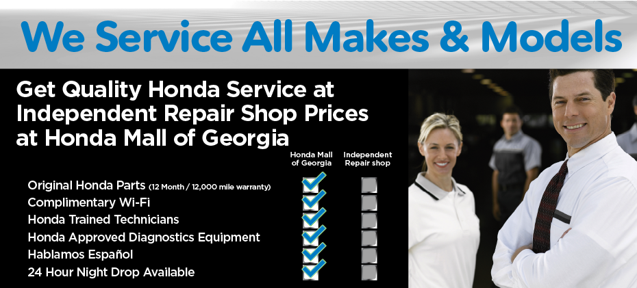 Get Quality Honda Service at Independent Repair Shop Prices at Honda Mall of Georgia