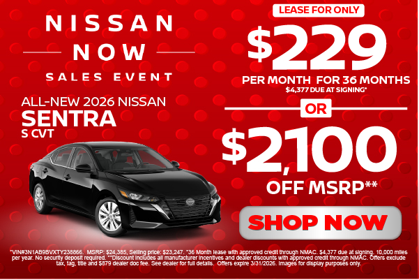 New 2026 Rogue, Pathfinder, and Murano 0% APR For up to 60 months*