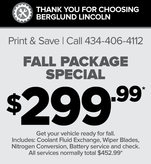Fall Package Special $299.99. Schedule Service
