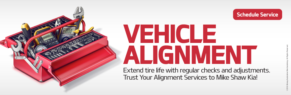 Vehicle Alignment.Extend tire life with regular checks and adjustments. Trust Your Alignment Services to Mike Shaw Kia!