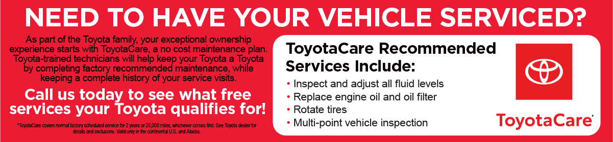 ToyotaCare Available at Miller Toyota