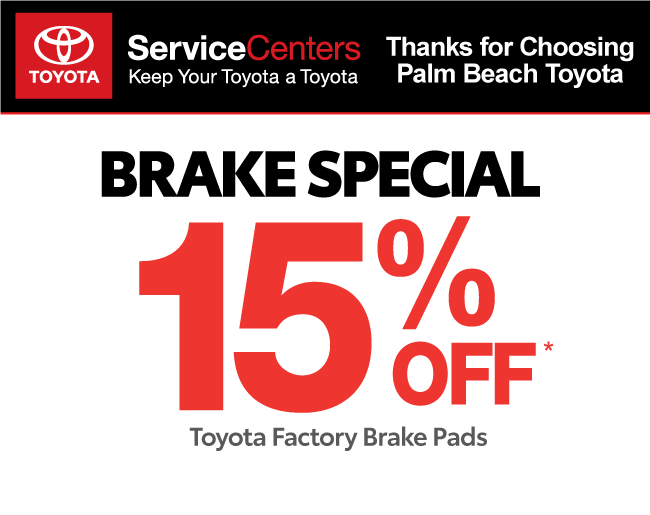 Brake Special - 15% off Toyota Factory Brake Pads