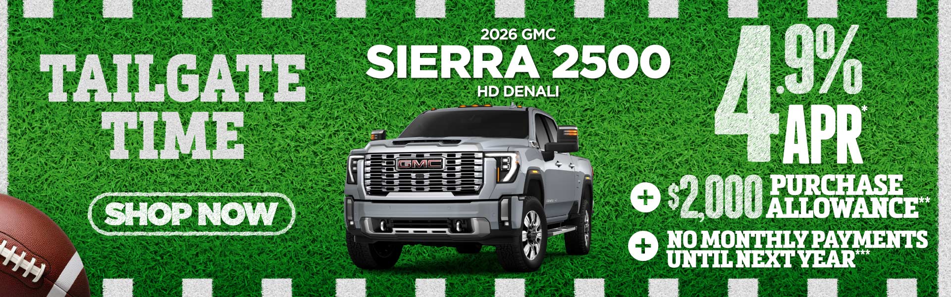 2026 GMC SIERRA 2500 HD Denali 4.9% APR* Plus, $2,000 Purchase Allowance** plus no monthly payments until next year - Shop Now