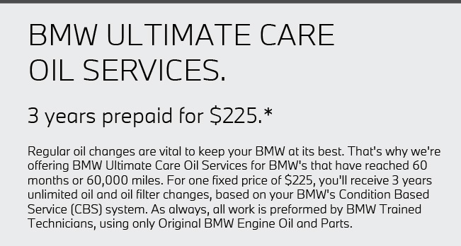 3 Year Oil and Filter Maintenance Program for only $225
