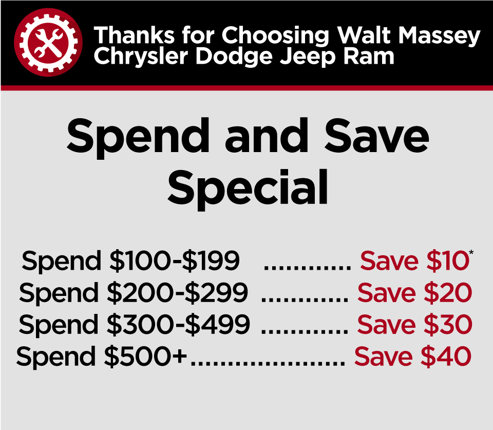 Spend and Save Special at Walt Massey CDJR