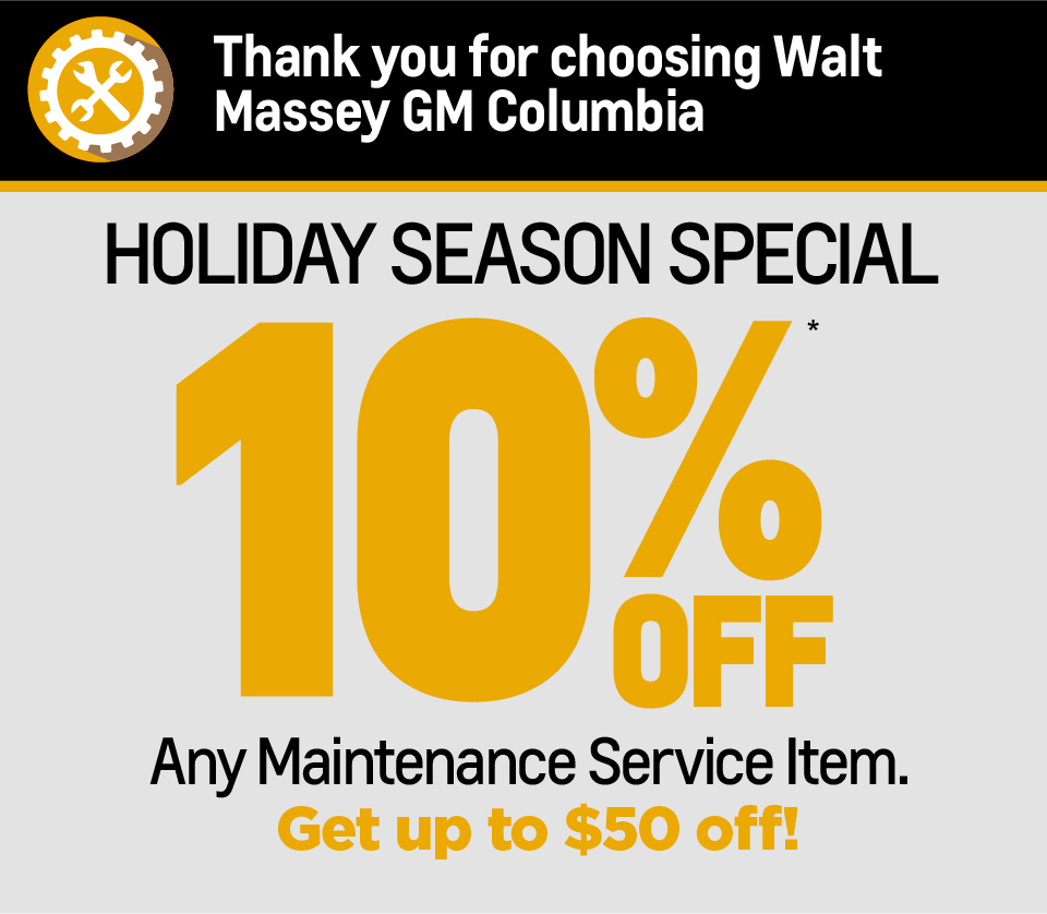 Holiday Season Special: 10% off any maintenance service item. Get up to $50 off!
